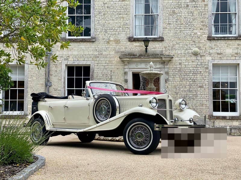 1930s-Style Beauford Tourer — ivory 1930s style Beauford open tourer wedding car