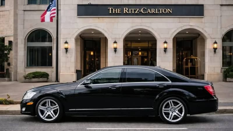 Mercedes-Benz S550 — black Mercedes-Benz S550 luxury sedan